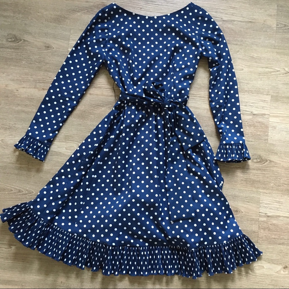 vintage pinup fit flare polka dot dress rockabilly